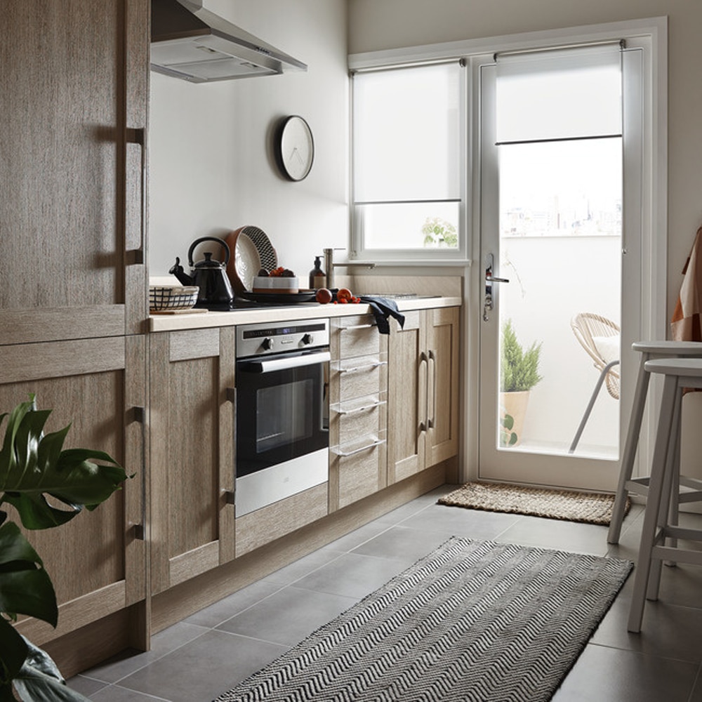 Front usa cu 3 sertare GOODHOME Alpinia, PAL, MDF, 49.7 x 71.5 x 1.8 cm, maro