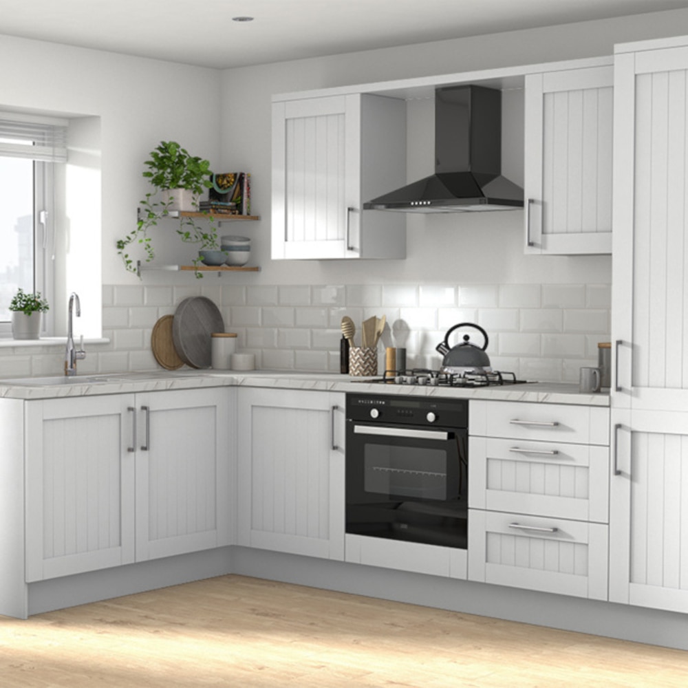 Front usa GOODHOME Alpinia, MDF, 70:30, 60 cm, alb mat