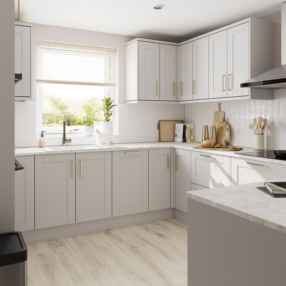 Front usa GOODHOME Alpinia, MDF, 59.7 x 128.7 x 1.8 cm, gri