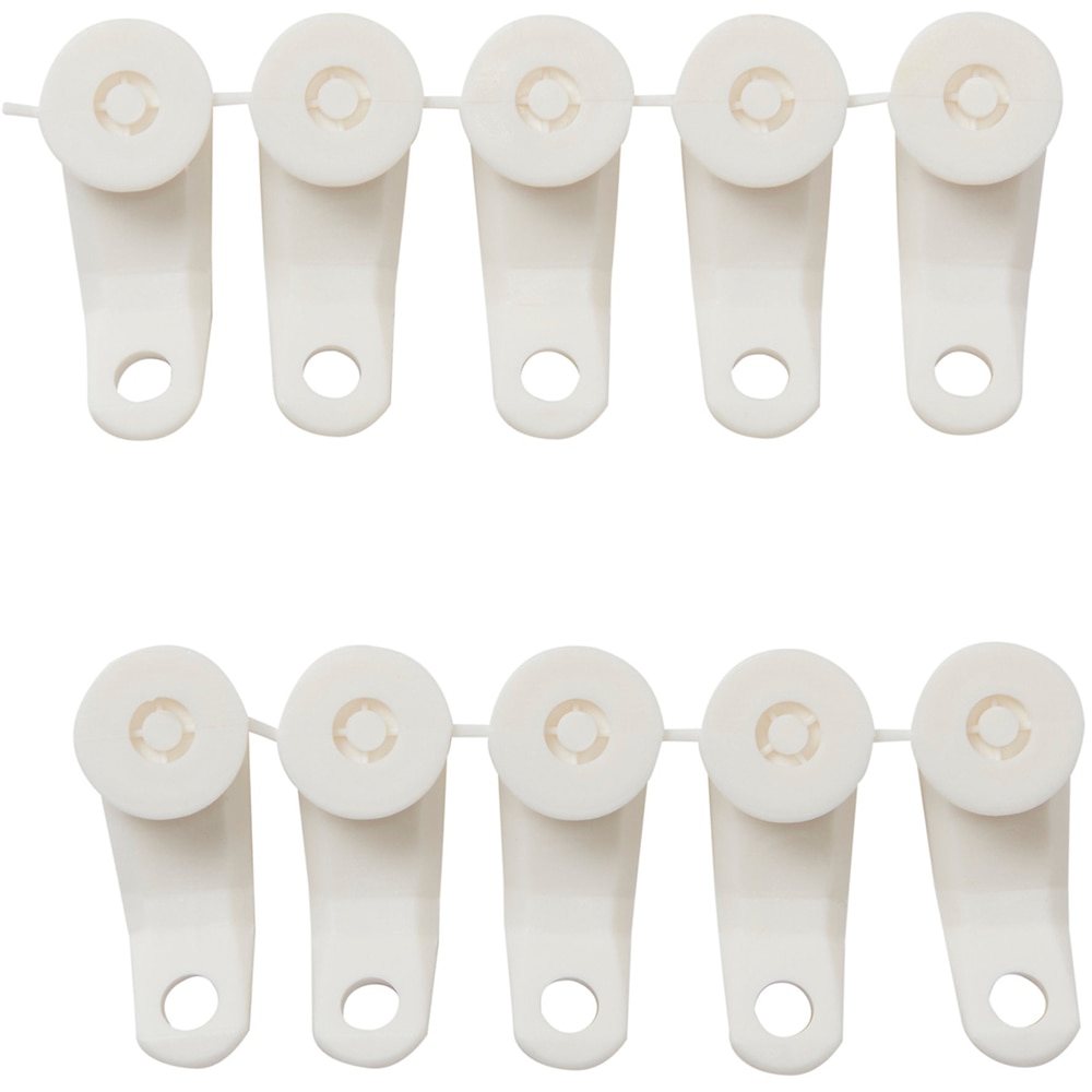 Set 10 agatatori perdea, metal, alb