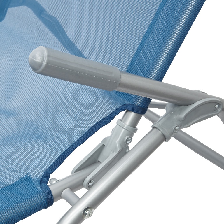 Sezlong pliabil de gradina, albastru, 145 x 60 x 98 cm • Tilclin