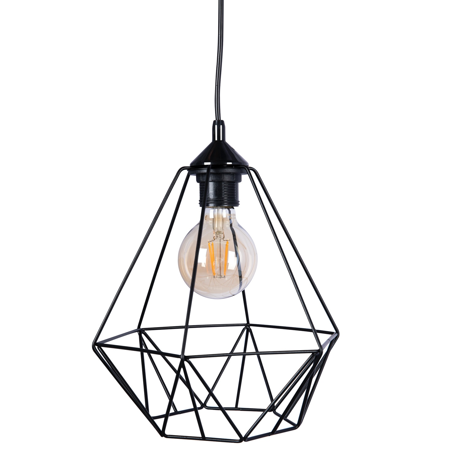 Pendul LUMINEX Basket, E27, 15W, IP20, negru