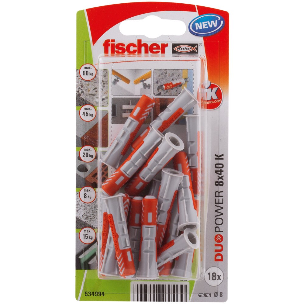 Set de 18 dibluri duopower 8 x 40  Fischer