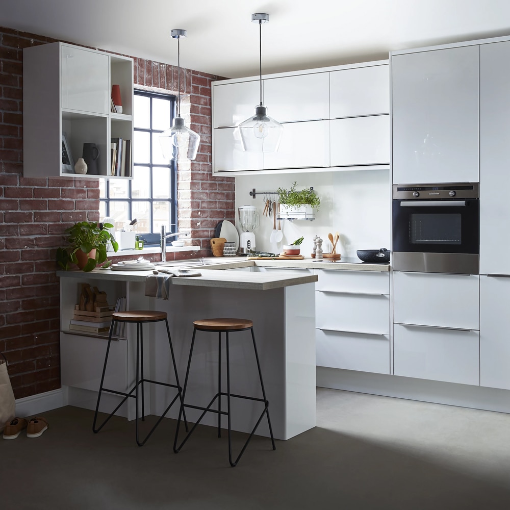 Front usa GOODHOME Alisma, MDF, 59.7 x 128.7 x 1.8 cm, alb
