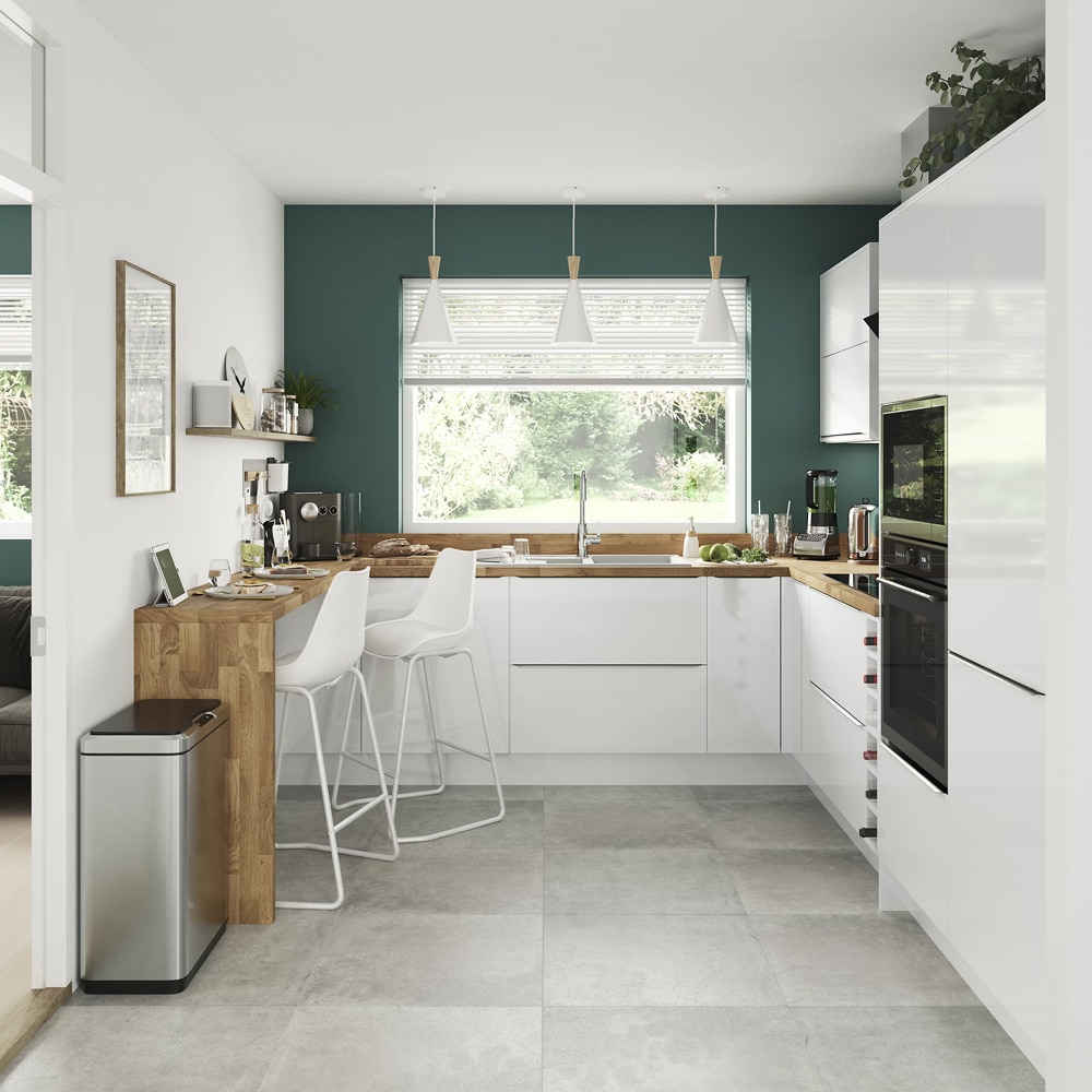 Front usa GOODHOME Alisma, MDF, 59.7 x 128.7 x 1.8 cm, alb