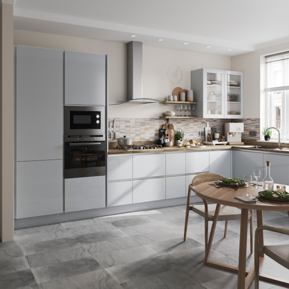 Front usa GOODHOME Artemisia, MDF, 70 x 30 x 60 cm, gri lucios