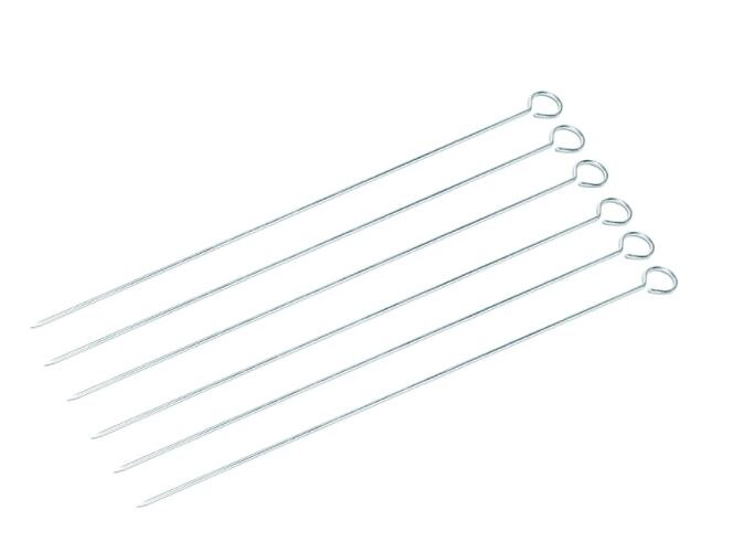 Bete pentru frigarui BLOOMA, 5 x 47 cm, metal, argintiu, 6 buc