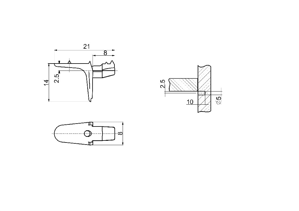 Suport pentru rafturi Cicely GOODHOME, otel, argintiu, 8 buc