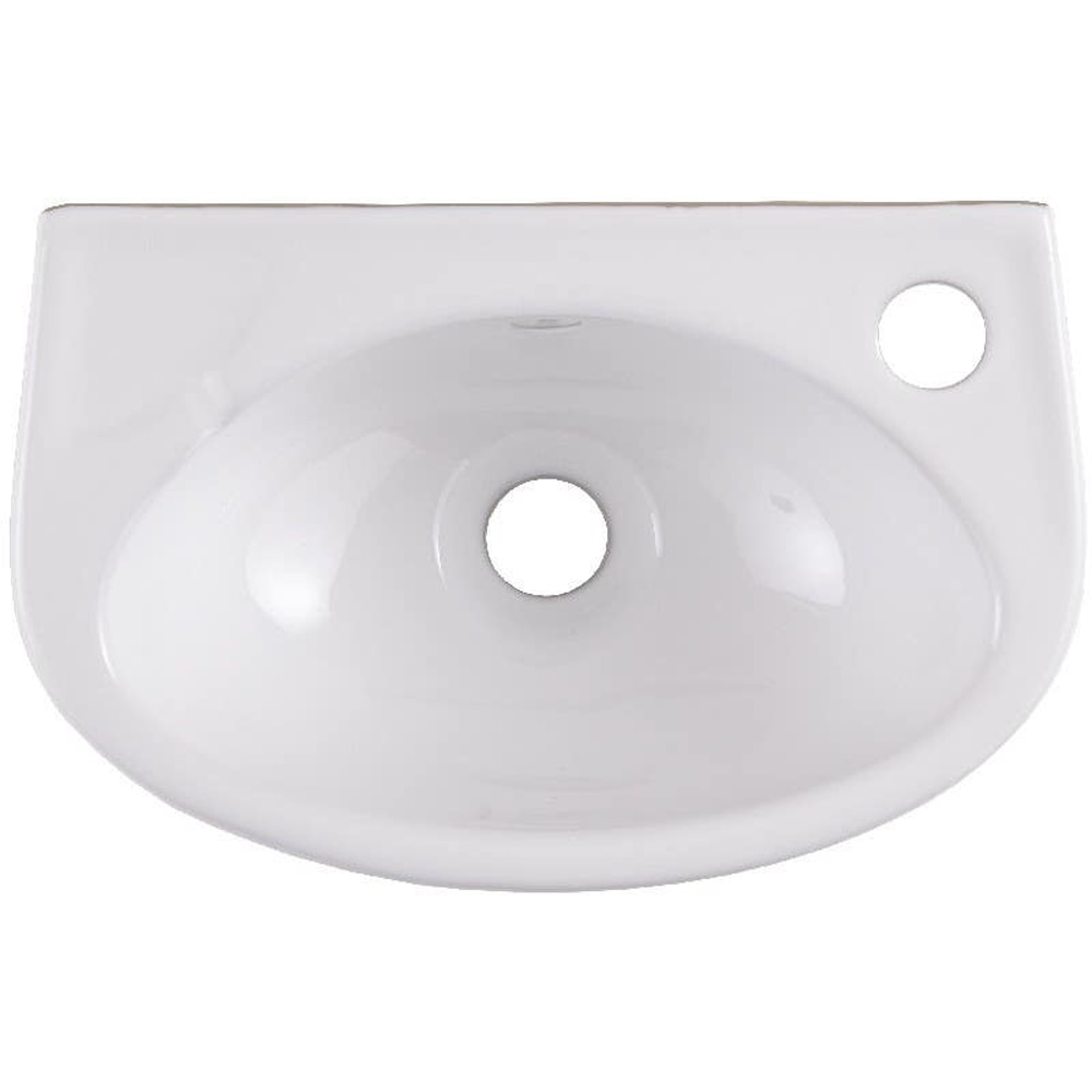 Lavoar pe blat GOODHOME Bori, ceramica, 35 x 23 cm, alb lucios