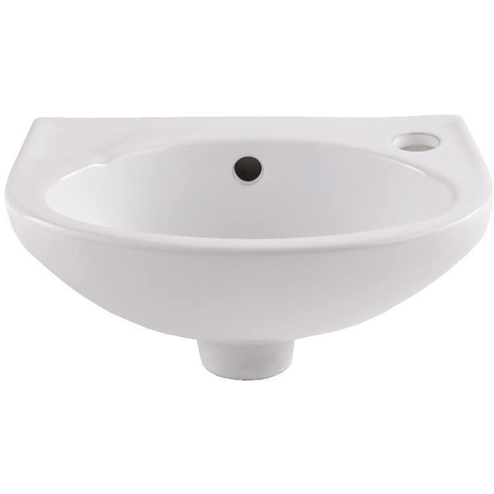 Lavoar pe blat GOODHOME Bori, ceramica, 35 x 23 cm, alb lucios