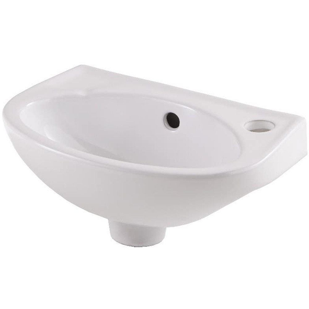 Lavoar pe blat GOODHOME Bori, ceramica, 35 x 23 cm, alb lucios
