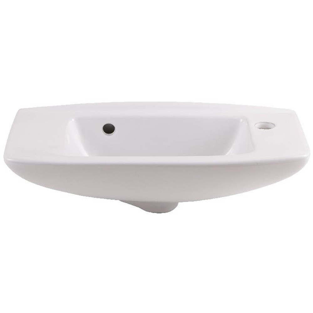 Lavoar baie GOODHOME Musi, ceramica, montare pe perete, 51.5 x 24.8 cm, alb lucios