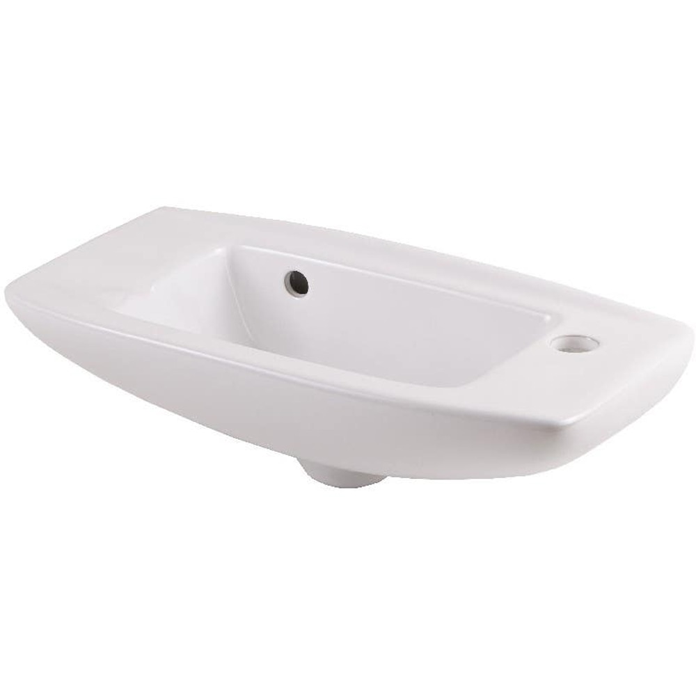 Lavoar baie GOODHOME Musi, ceramica, montare pe perete, 51.5 x 24.8 cm, alb lucios