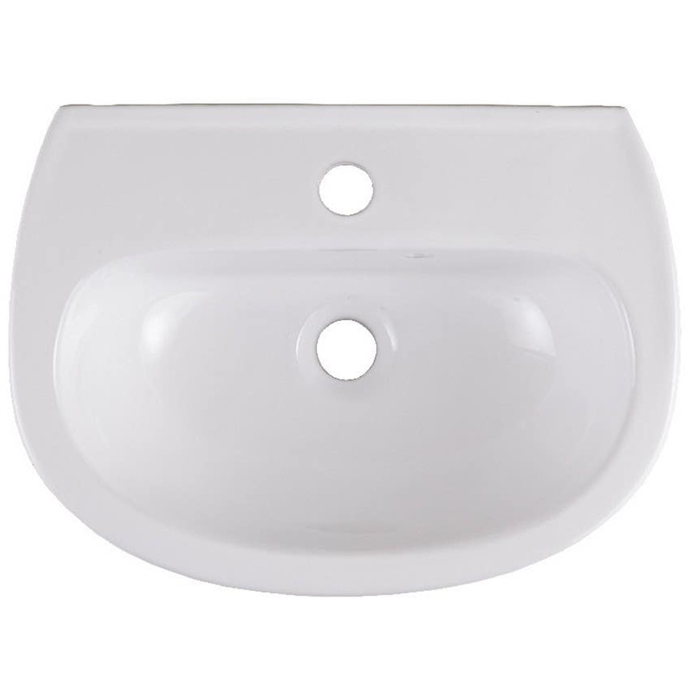 Lavoar baie GOODHOME Zuari, ceramica, montare pe perete, 46 x 34 cm, alb lucios