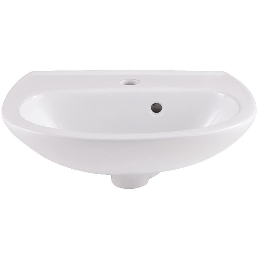 Lavoar baie GOODHOME Zuari, ceramica, montare pe perete, 46 x 34 cm, alb lucios