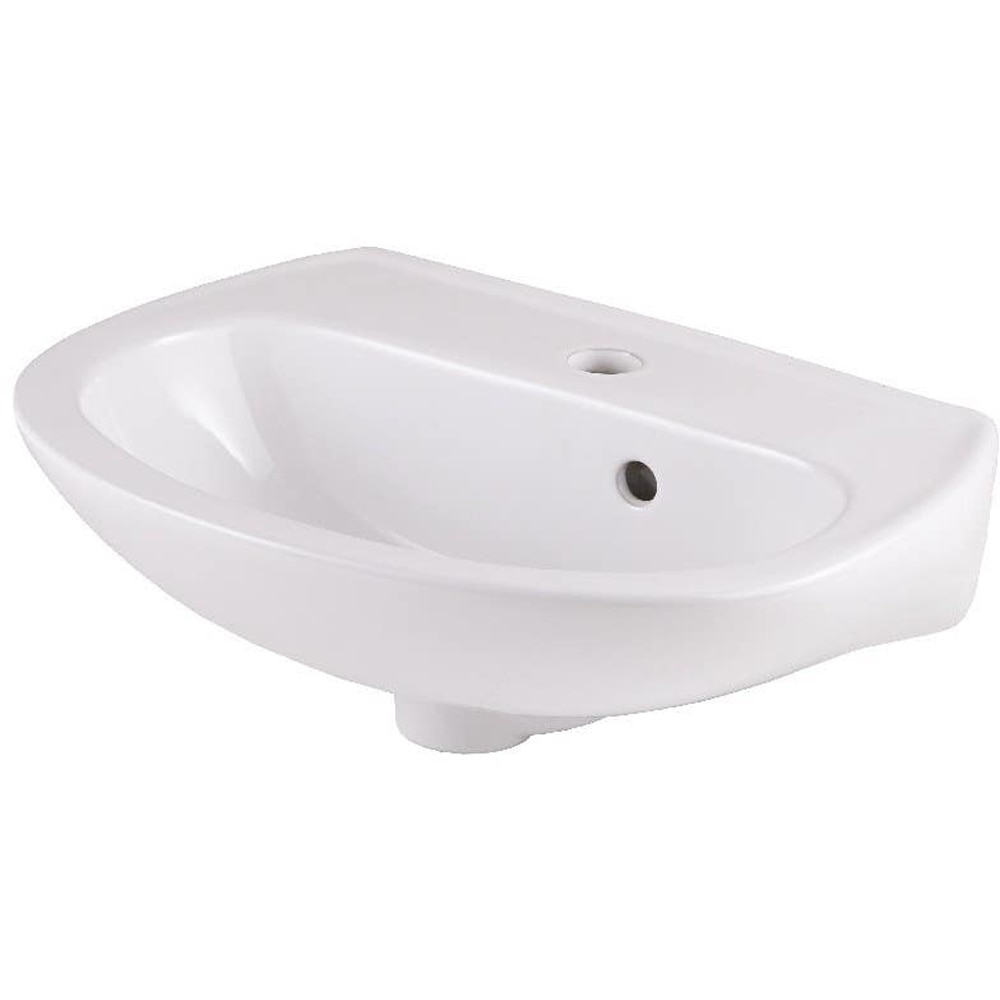 Lavoar baie GOODHOME Zuari, ceramica, montare pe perete, 46 x 34 cm, alb lucios