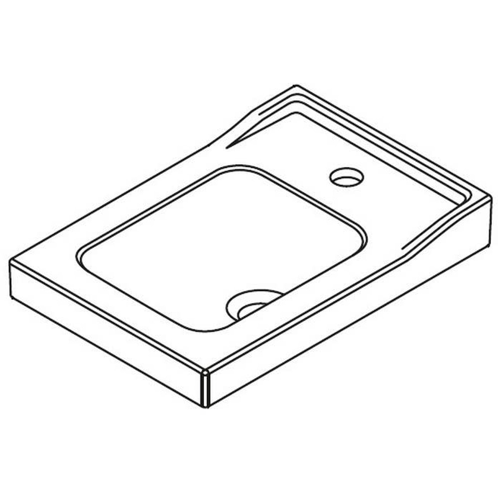 Lavoar pe blat GOODHOME Lana, ceramica, 44.7 x 30.7 cm, alb lucios