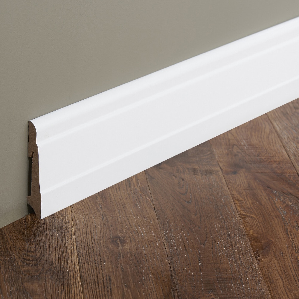 Plinta parchet GOODHOME, MDF, 220 x 10 x 1.9 cm, alb