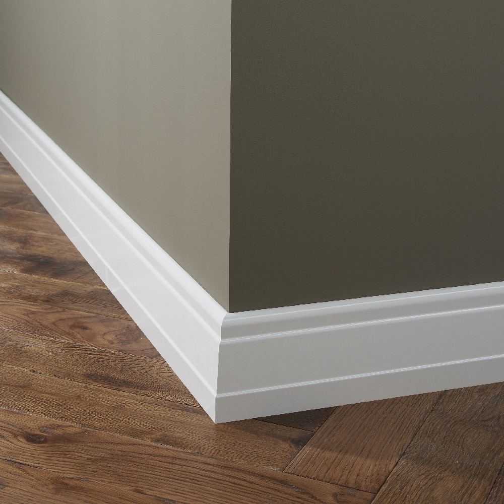 Plinta parchet GOODHOME, MDF, 220 x 10 x 1.9 cm, alb