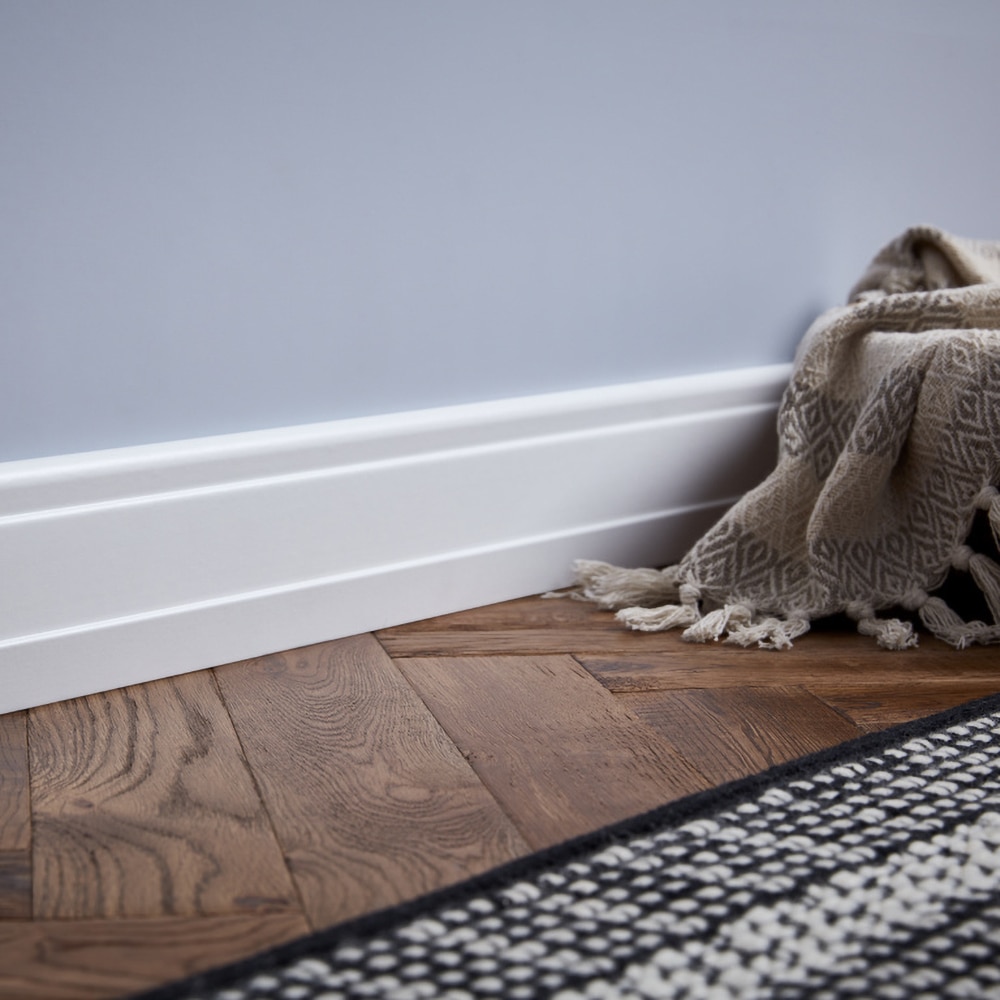 Plinta parchet GOODHOME, MDF, 220 x 10 x 1.9 cm, alb