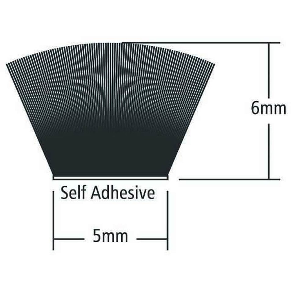 Banda de etansare cu perie autoadeziva DIALL, 6 x 5 mm, gri, 20 m