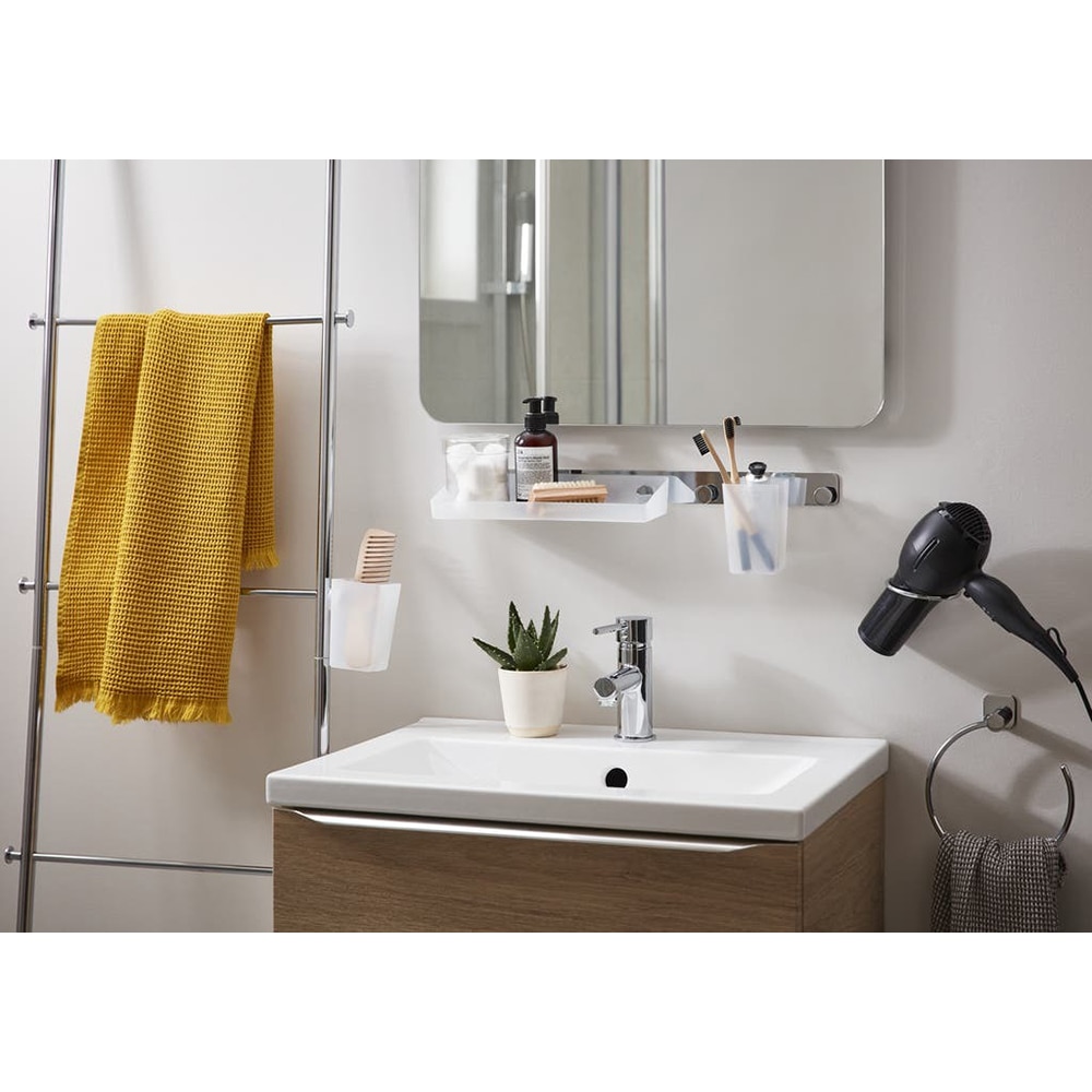 Suport pentru uscator de par Koros GOODHOME, 9 x 3.1 x 9.7 cm otel, alb