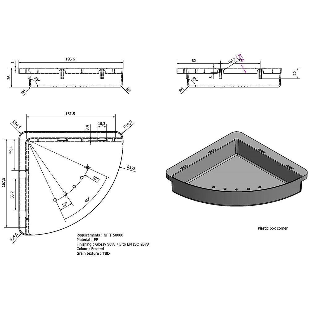 Raft colt Koros GOODHOME, 19.5 x 3.6 x 19.5 cm, polipropilena, alb transparent