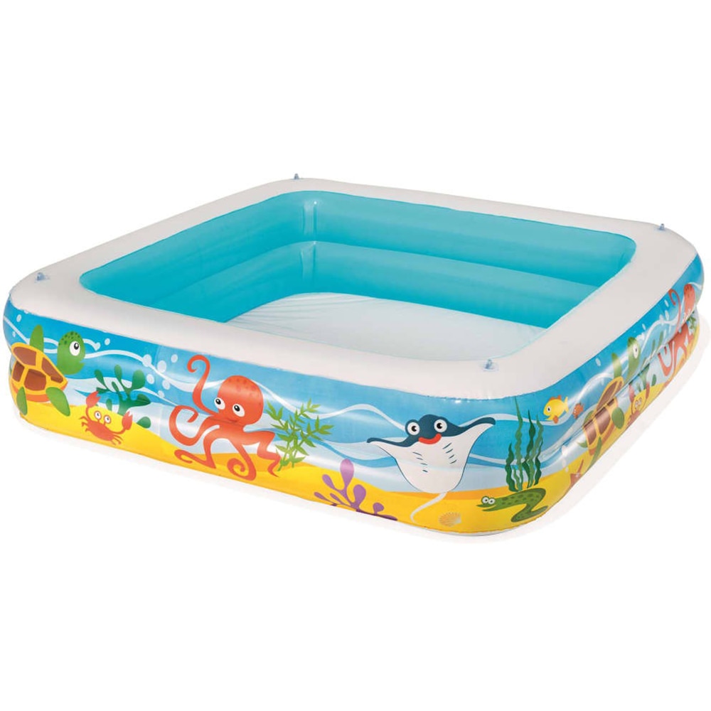 Piscina gonflabila tip baldachin BESTWAY, patrata, 140 x 140 x 114 cm, 265 l, multicolor