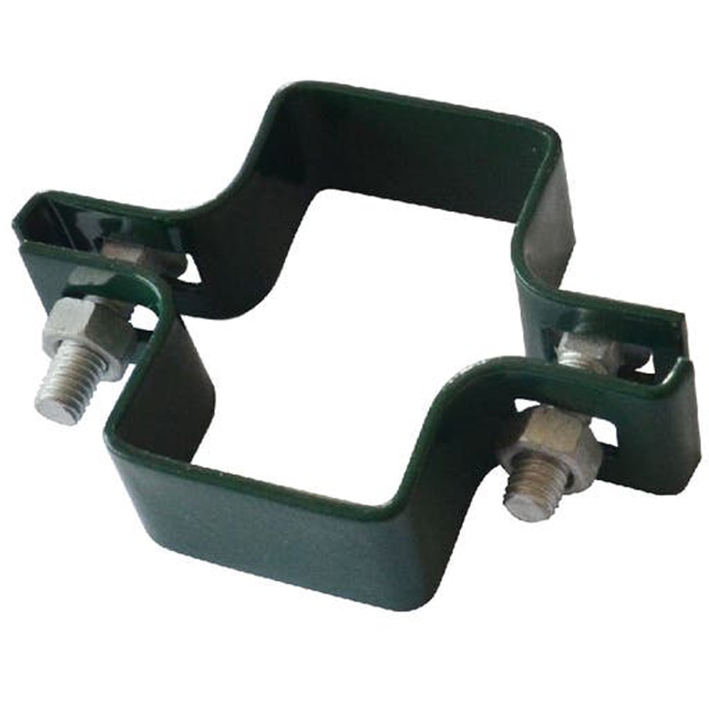 Piesa de fixare gard Blooma, dreptunghiulara dubla, 6x4 cm, otel