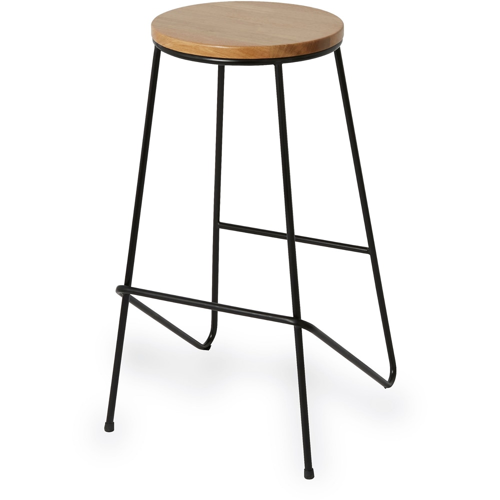 Scaun bar Maloux, otel, 40 x 40 x 71 cm, maro-negru