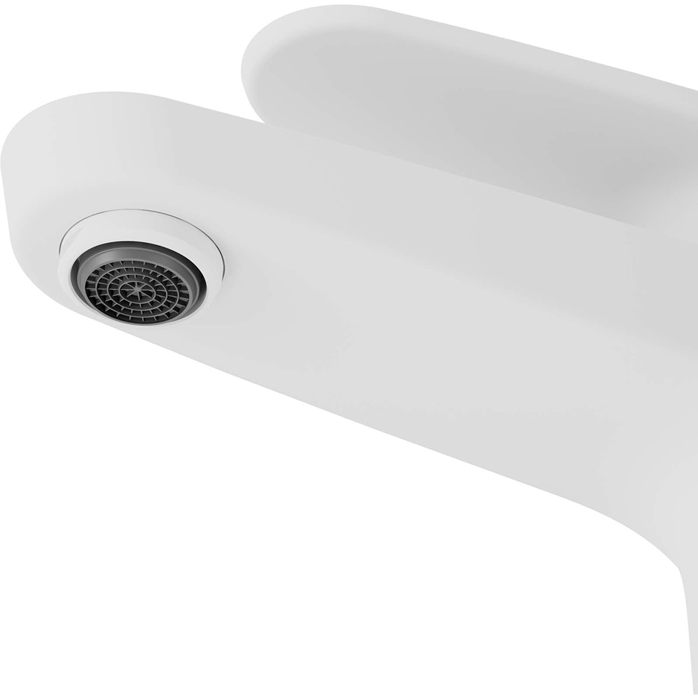 Baterie lavoar GOODHOME Cavally, pipa medie, alama, alb