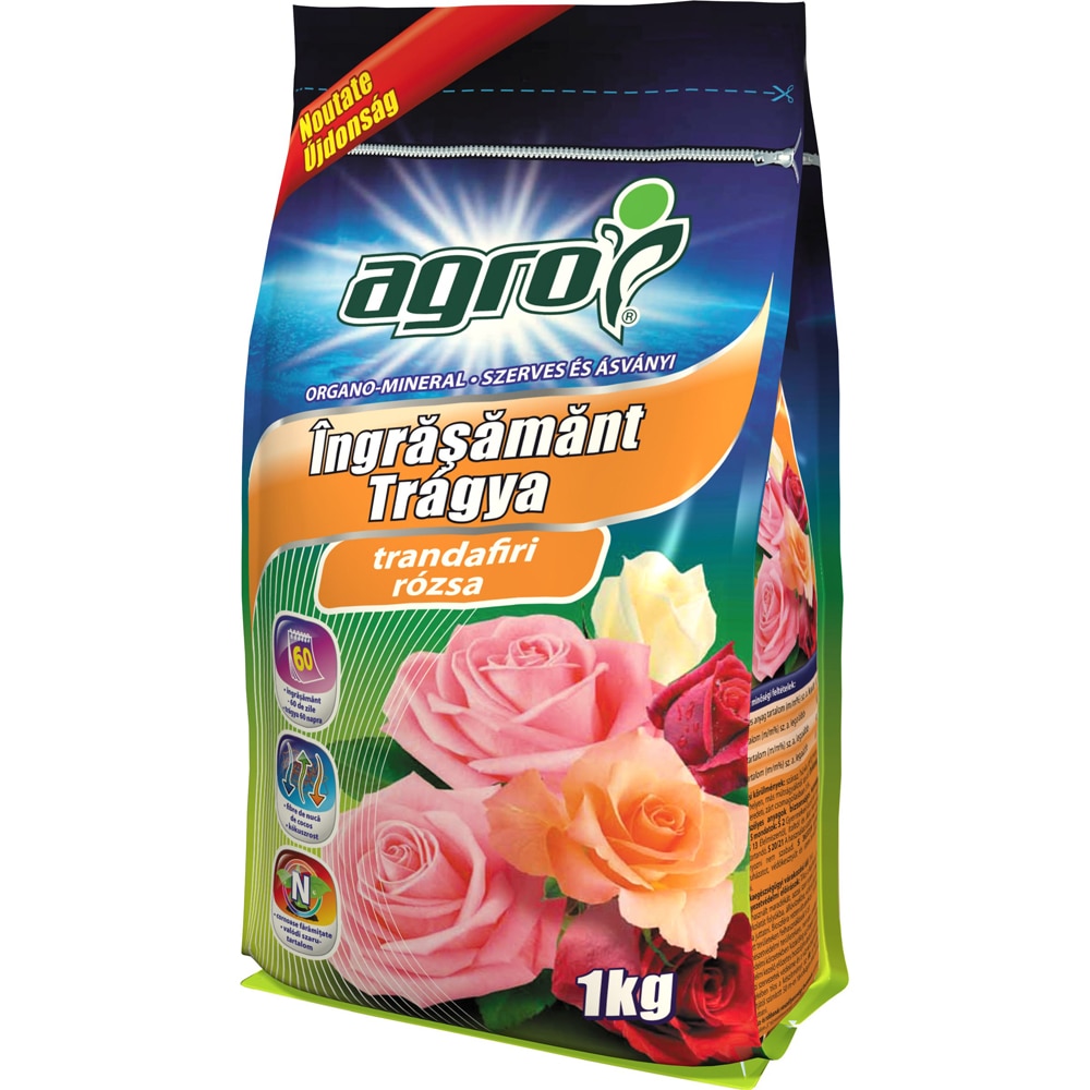 Ingrasamant pentru trandafiri Agrocs organo-mineral fertilitate solului, 1 kg