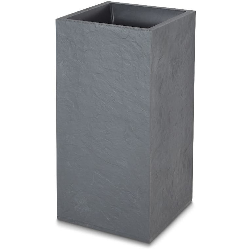 Ghiveci flori VERVE Durdica, plastic, 38.7 x 38.7 x 80 cm, gri