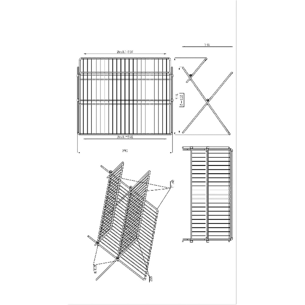 Suport vase GOODHOME Datil, 46 x 33.5, metal