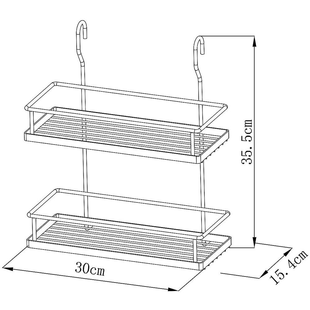 Suport organizator pentru bucatarie Datil GOODHOME, 2 niveluri, 30 x 15.4 x 35.5 cm, otel, argintiu