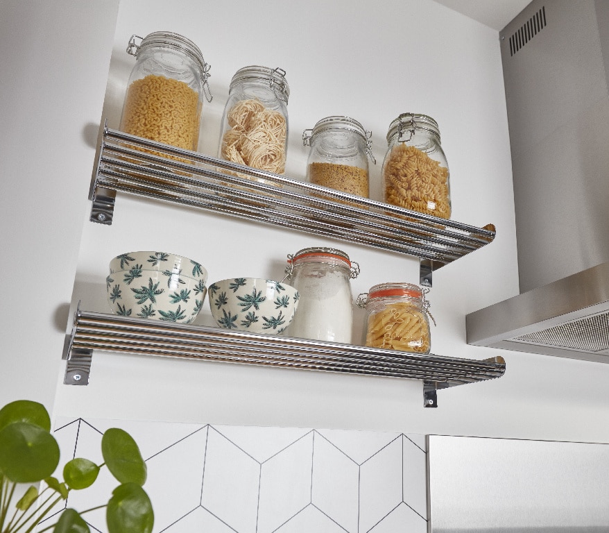 Suport pentru accesorii bucatarie Datil GOODHOME, 60.4 cm, otel, argintiu