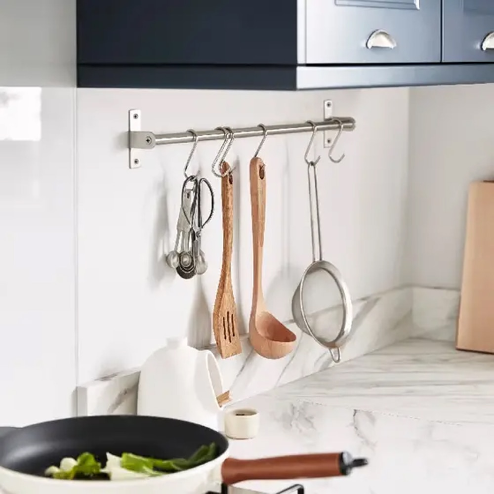 Suport perete bucatarie GOODHOME Datil, 60cm, otel, argintiu