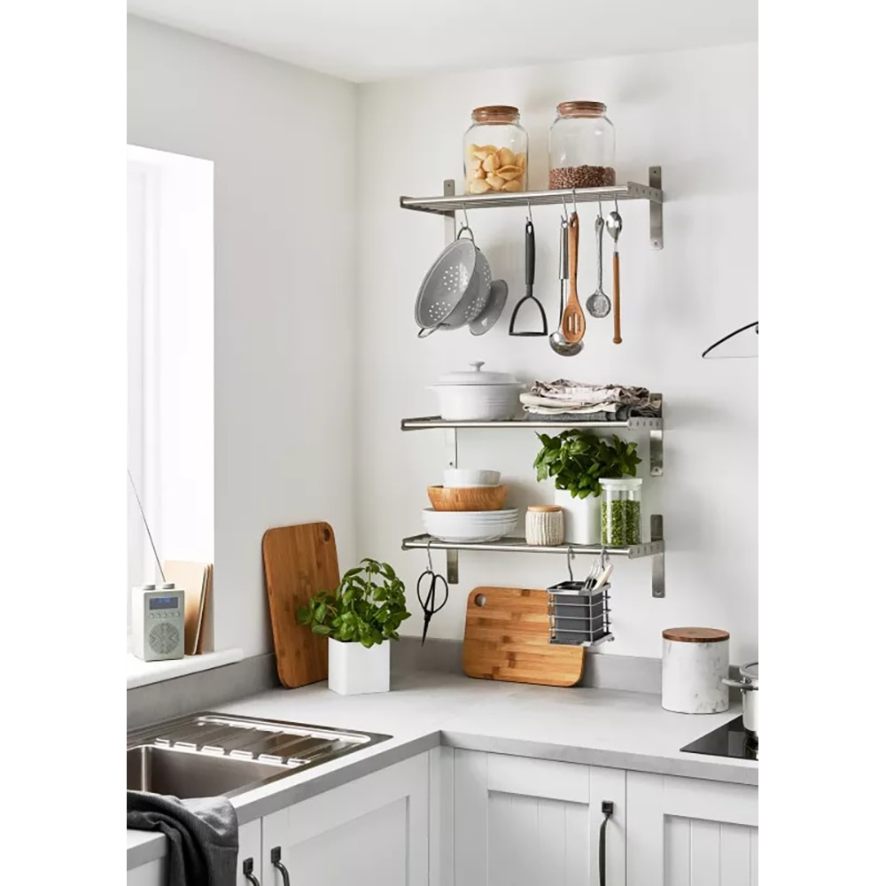 Suport pentru tacamuri Datil GOODHOME, 22.5 x 11.5 cm, otel, argintiu