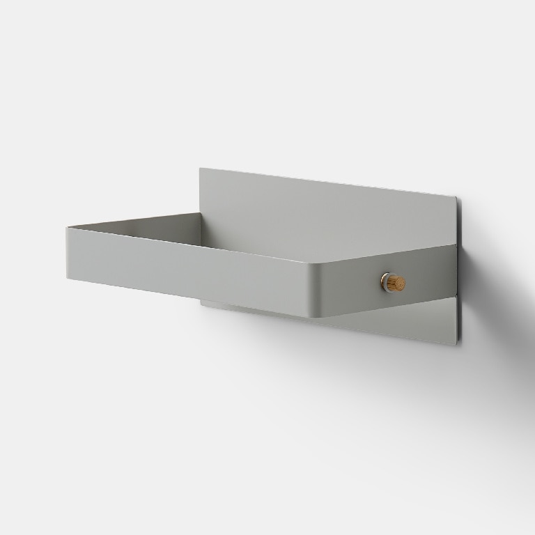 Suport magnetic pentru hartie GOODHOME, 27.7 x 10 cm, otel si lemn, gri