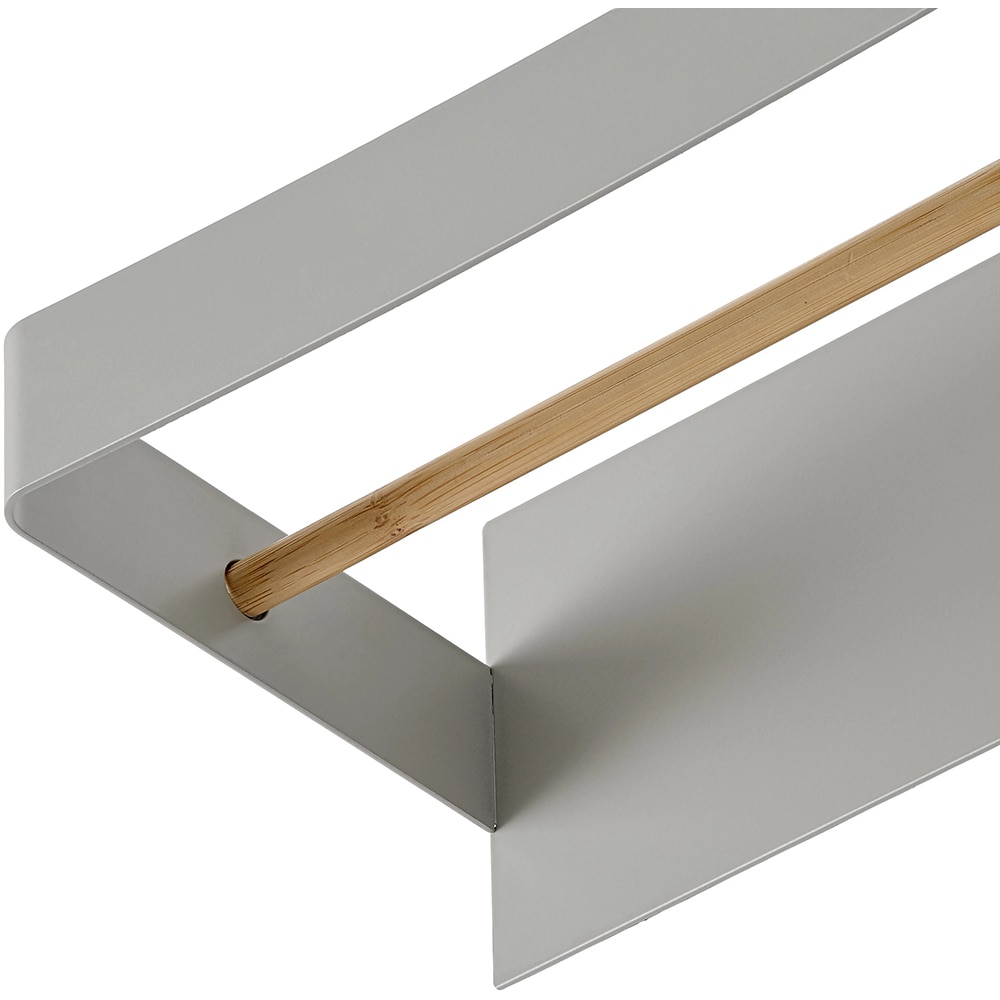 Suport magnetic pentru hartie GOODHOME, 27.7 x 10 cm, otel si lemn, gri