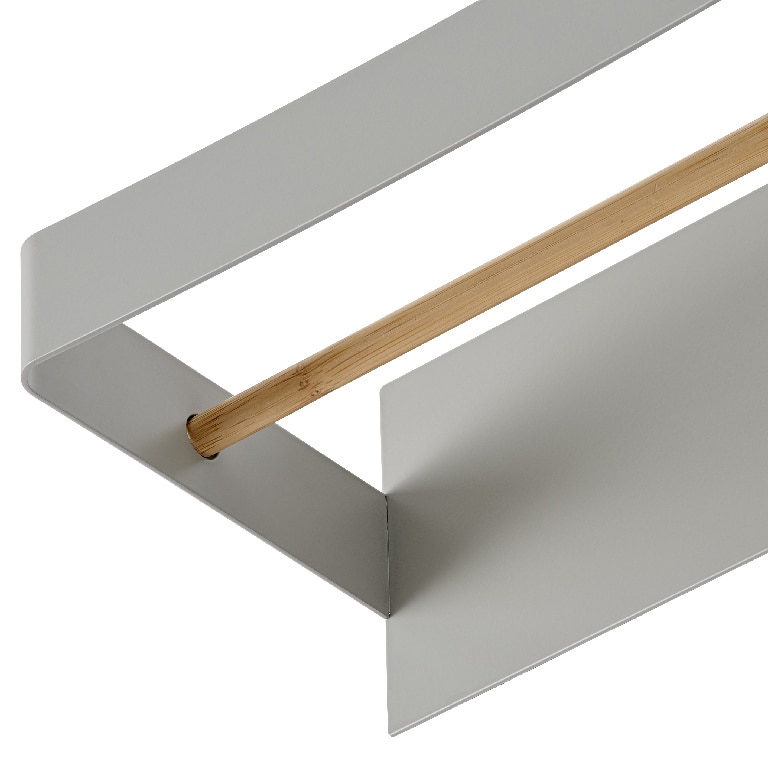 Suport magnetic pentru hartie GOODHOME, 27.7 x 10 cm, otel si lemn, gri