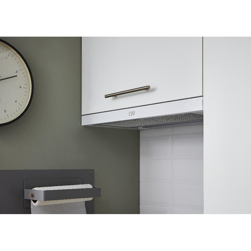 Suport magnetic pentru hartie GOODHOME, 27.7 x 10 cm, otel si lemn, gri