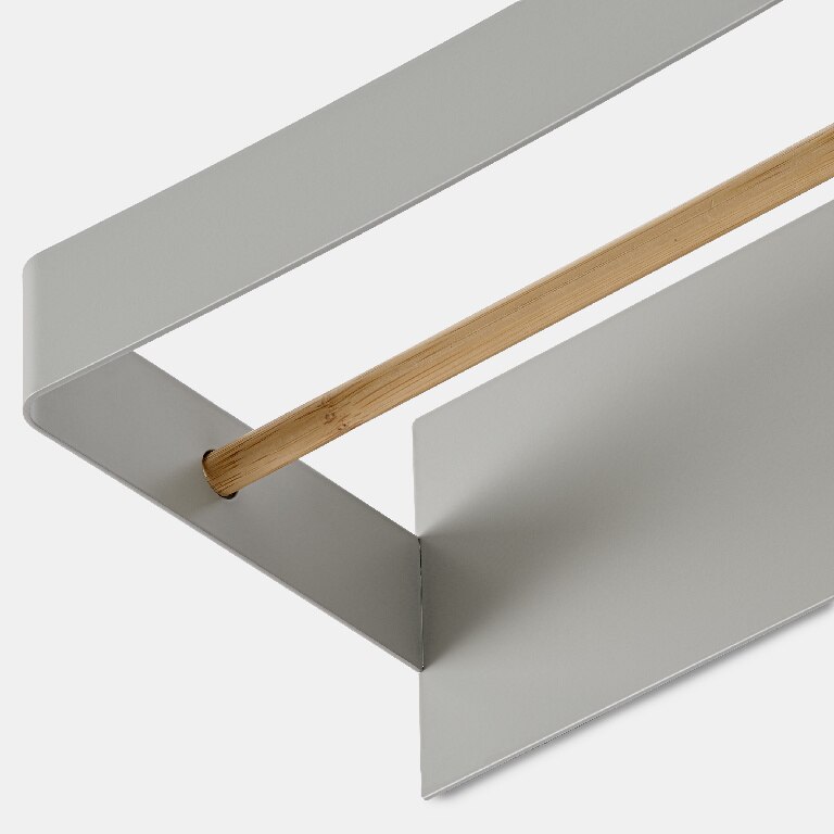 Suport magnetic pentru hartie GOODHOME, 27.7 x 10 cm, otel si lemn, gri