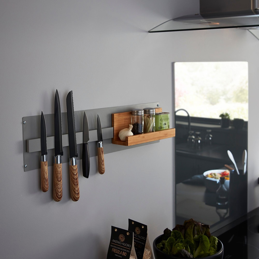 Panel GOODHOME Pecell, metal, 60 x 15 cm, gri