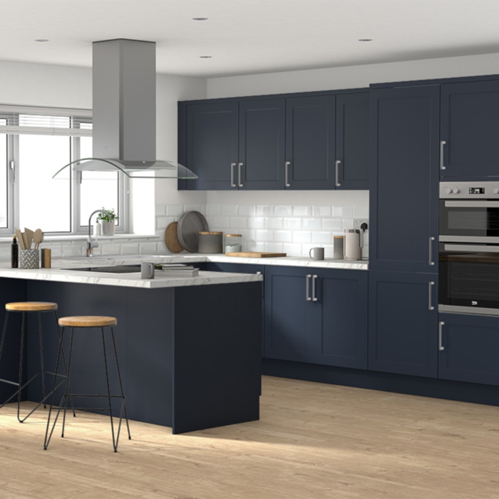 Front usa GOODHOME Artemisia, MDF, 59.7 x 35.6 x 1.8 cm, albastru