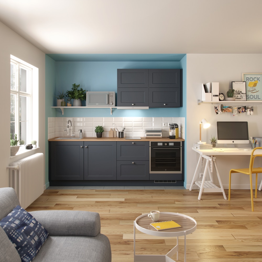 Front usa GOODHOME Artemisia, MDF, 59.7 x 35.6 x 1.8 cm, albastru
