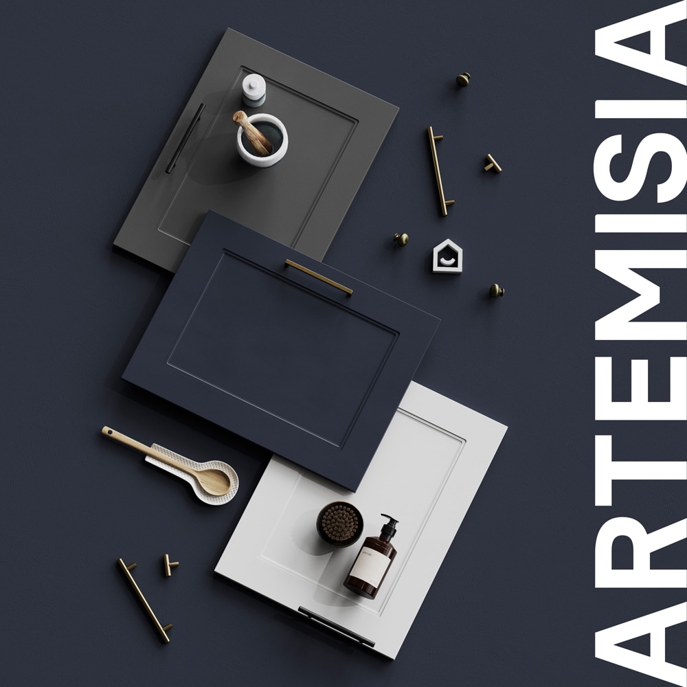 Front usa GOODHOME Artemisia, MDF, 59.7 x 35.6 x 1.8 cm, albastru