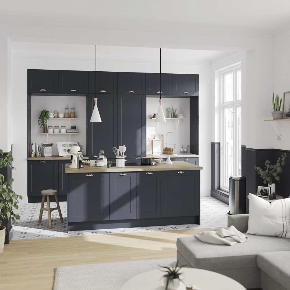 Front usa GOODHOME Artemisia, MDF, 59.7 x 62.6 x 1.8 cm, albastru