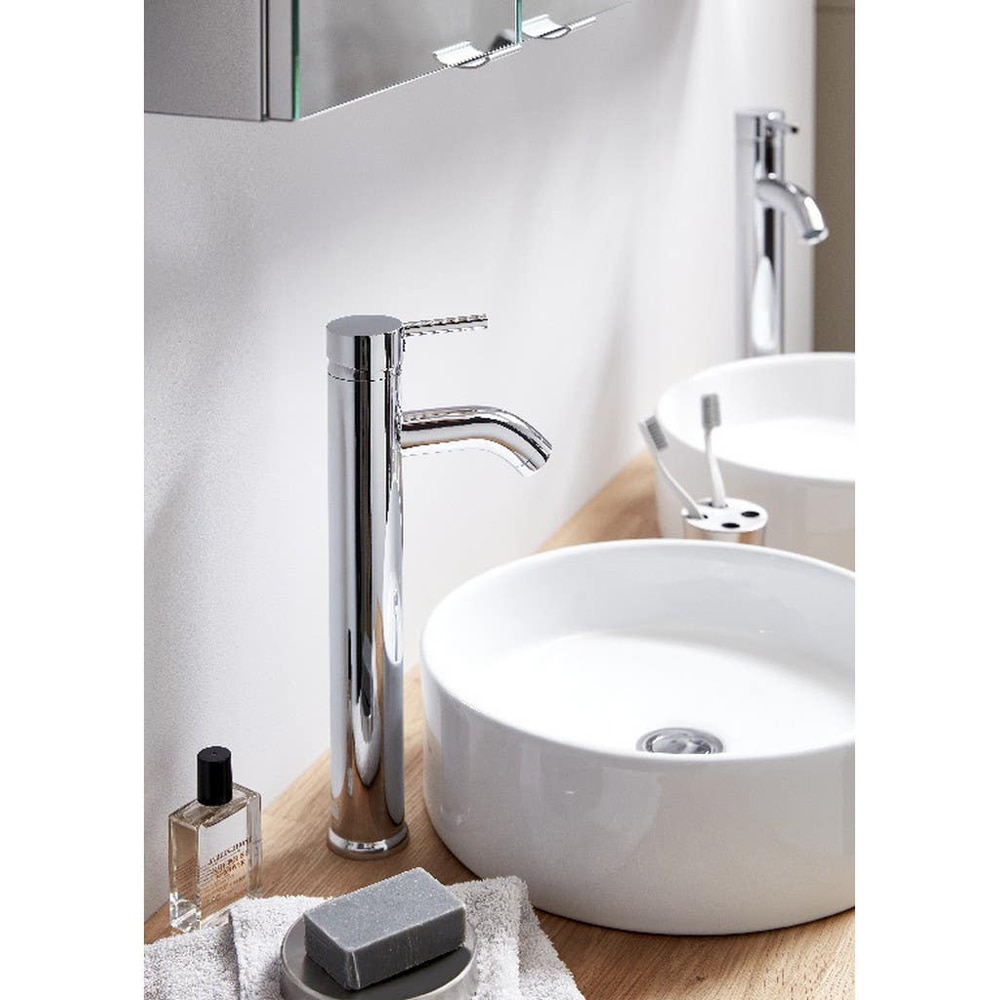 Baterie lavoar inalta COOKE & LEWIS Hoffell, metal, argintiu