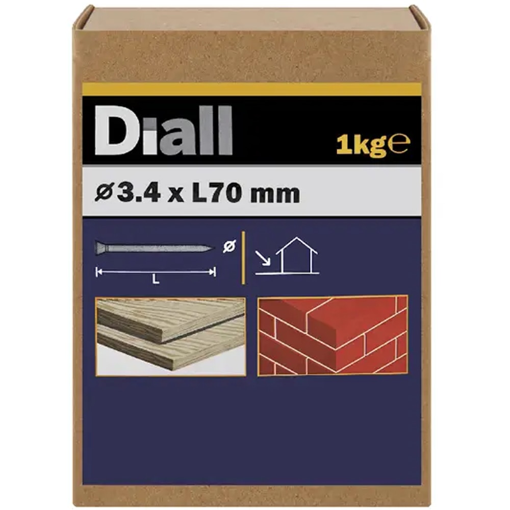 Cuie de zidarie DIALL 100657710, 3.4 x 70 mm, 1 kg
